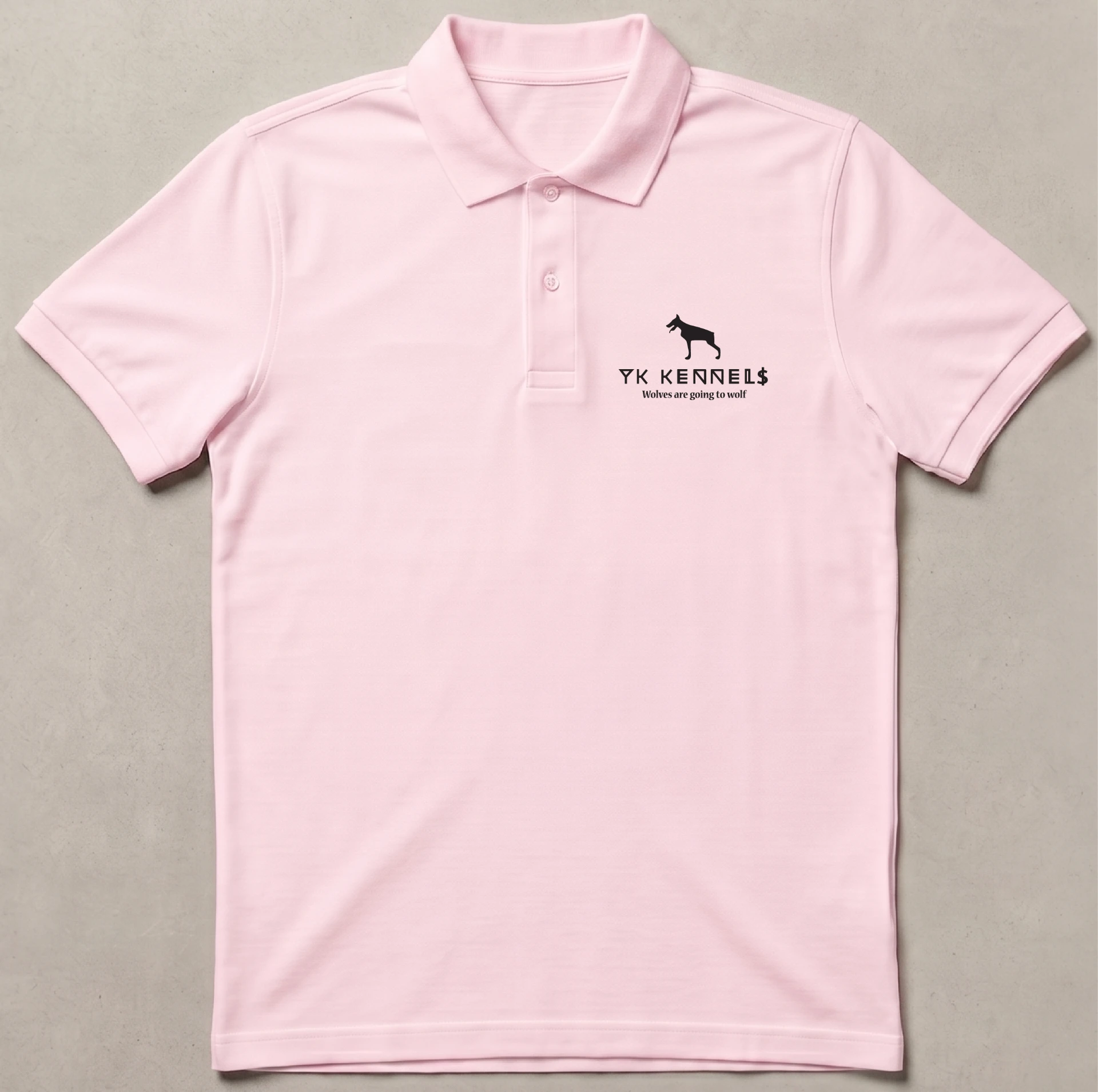 YK Kennels Polo — Branded polo shirt design for YK Kennels — logo placement and brand identity work. Custom Junkies Africa brand collab portfolio piece.