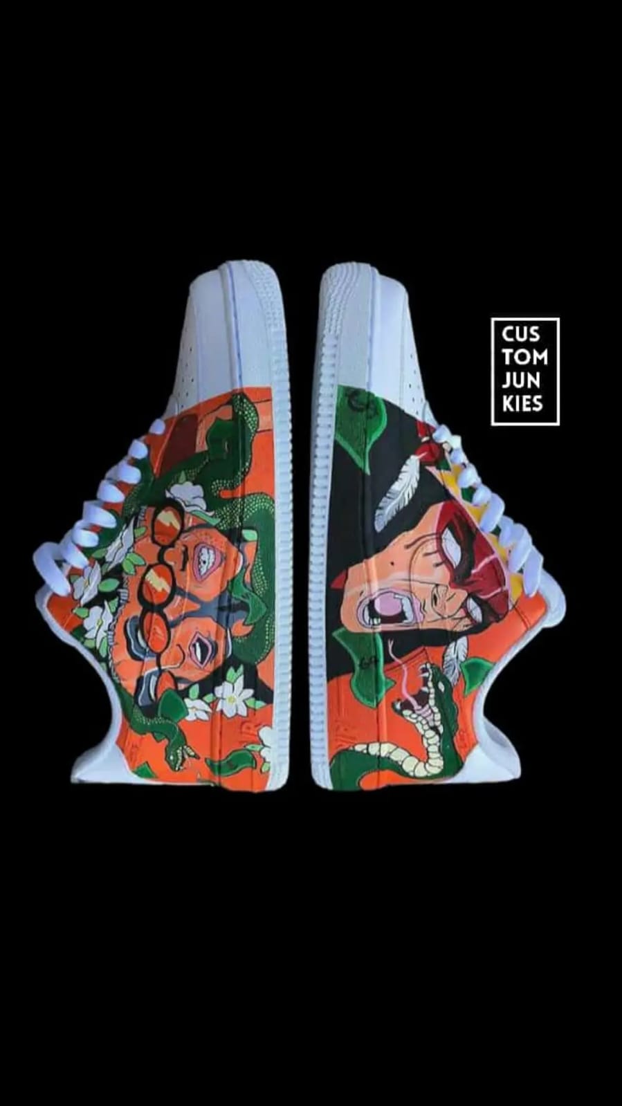 The Process — Every pair painted by hand, brush by brush. Custom Junkies Africa studio portfolio piece.